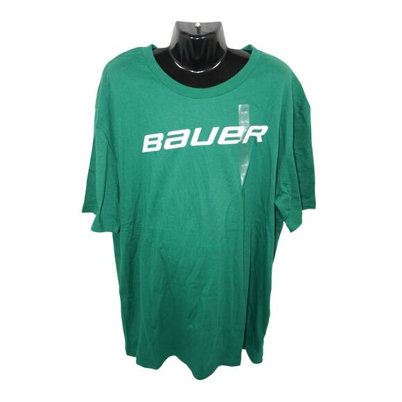 Youth Kids Xlarge - Bauer Hockey Logo Core Tee - Green XL Apparel Shirt - Picture 1 of 4